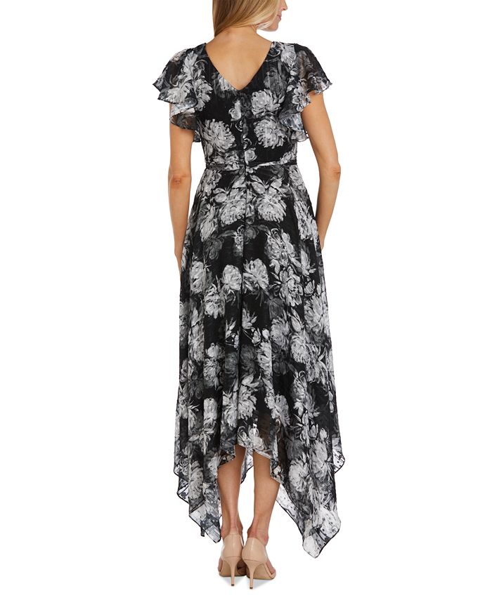 Nightway Women's Floral-Print Handkerchief-Hem Wrap Dress - Macy's