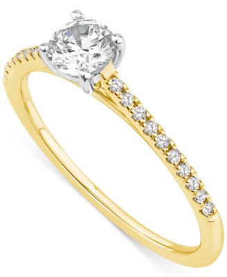 Macy's - Diamond Engagement Ring (1/2 ct. t.w.) in 14k Gold & White Gold