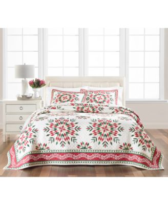Martha Stewart Collection Snowflake Holiday Quilted Bedspreads, Created For Macy's