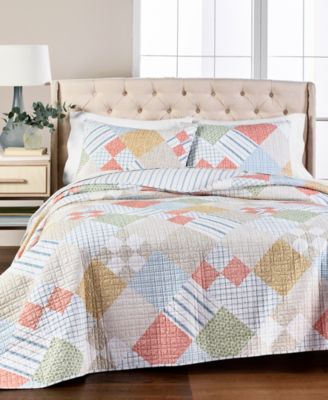 Martha Stewart Collection - Rural Escape Printed Patchwork King Quilt, Created for Macy's