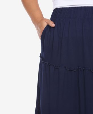 Plus Size Tiered Maxi Skirt