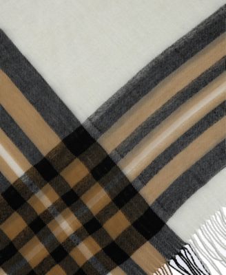 Women's Plaid Brushed Poncho Sweater