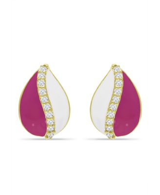 Teardrop Huggie Hoop Earrings in Sterling Silver (Also in 18K Gold over Silver)