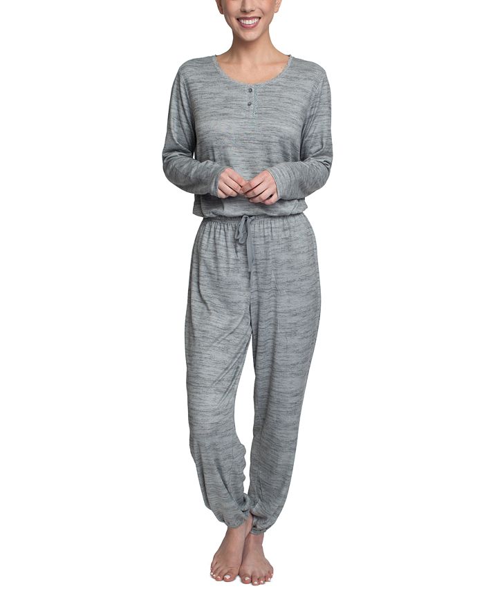 Hanes Women's Relaxed ButterKnit Henley Pajama Set & Reviews All
