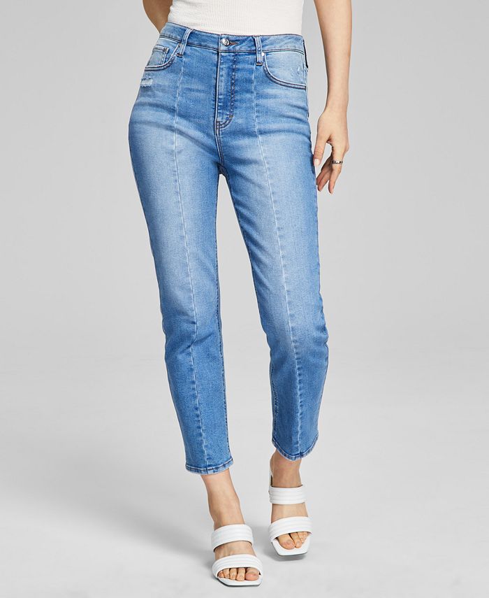 And Now This Women's High-Rise Front-Seam Straight Jeans - Macy's