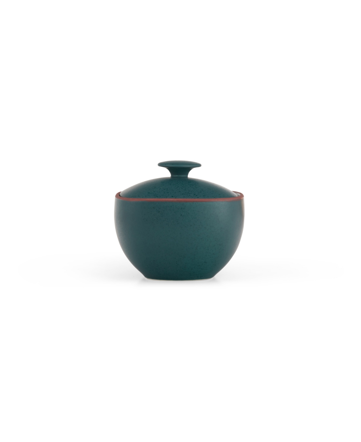 Nambe Taos Lidded Stoneware Sugar Bowl In Green