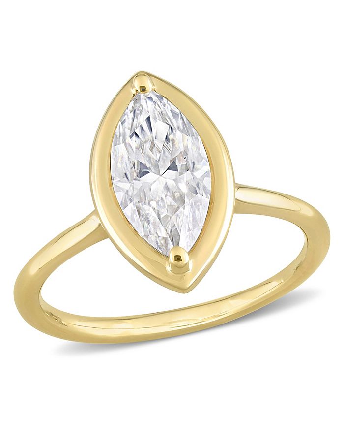 Macy's Moissanite in 10K Gold Marquise Solitaire Engagement Ring Macy's