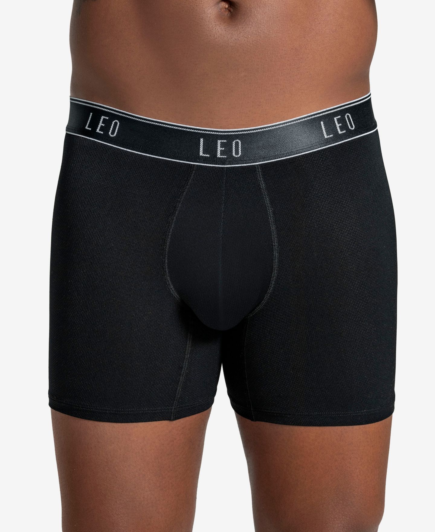 Трусы-боксеры Mid-Length для мужчин — LEO, цвет: Чёрный — фото 3