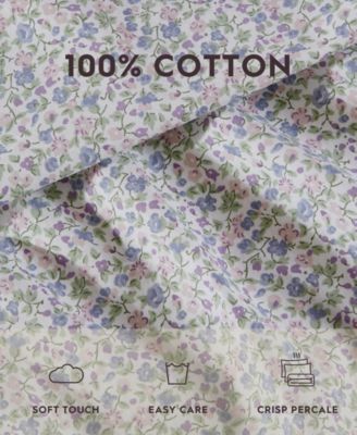 Cotton Percale 4-Pc. Sheet Set, Queen