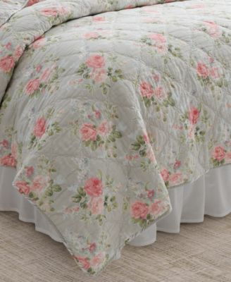 Laura Ashley Melany Cotton Reversible Quilt Set In White