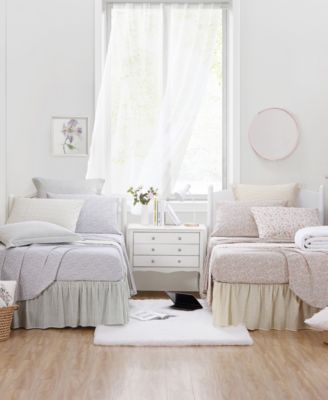 Ticking Stripe Ruffled Bedskirt, King