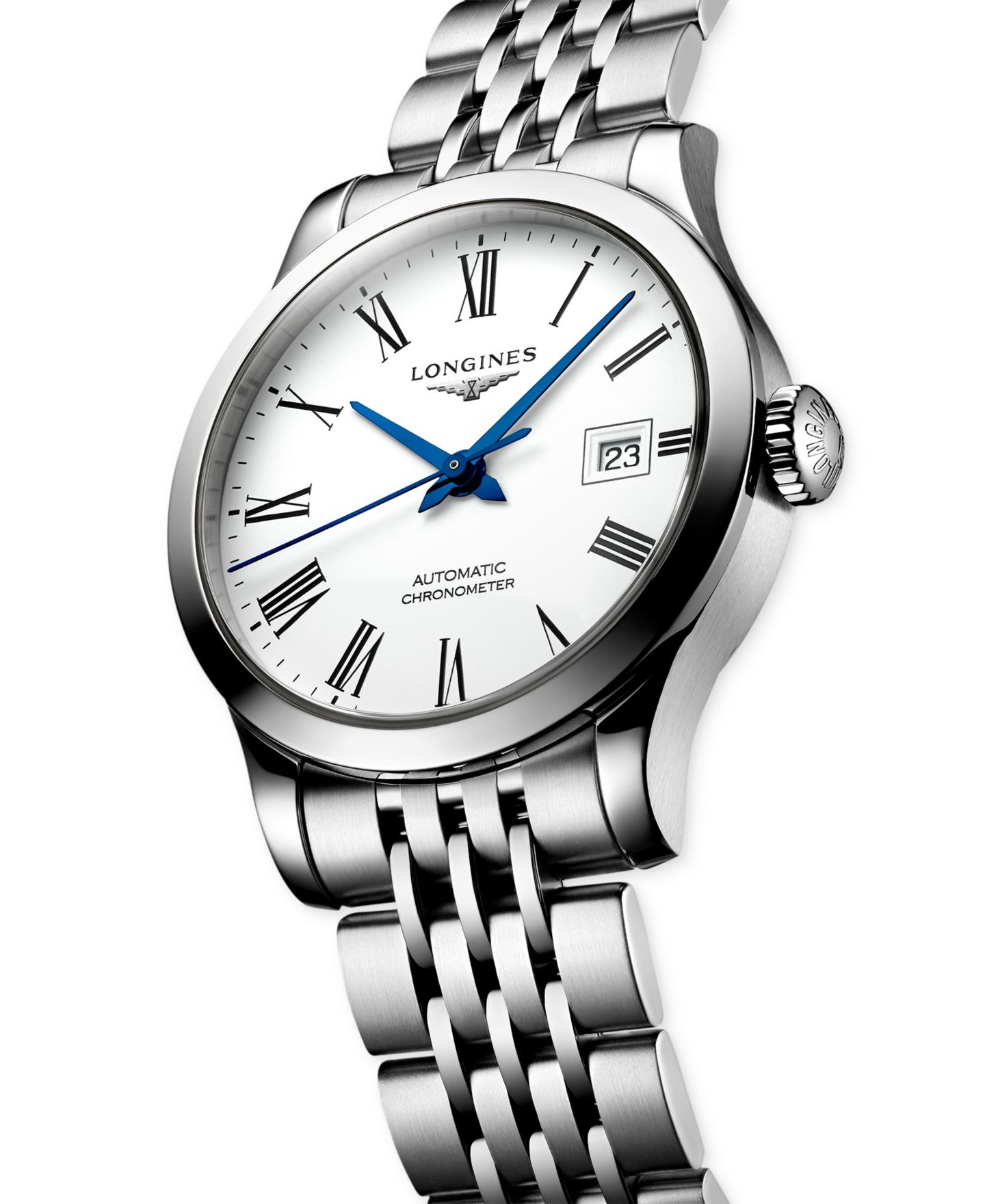 Женские часы Longines Swiss Automatic Chronometer Record Stainless Steel Bracelet Watch 30mm — фото 2