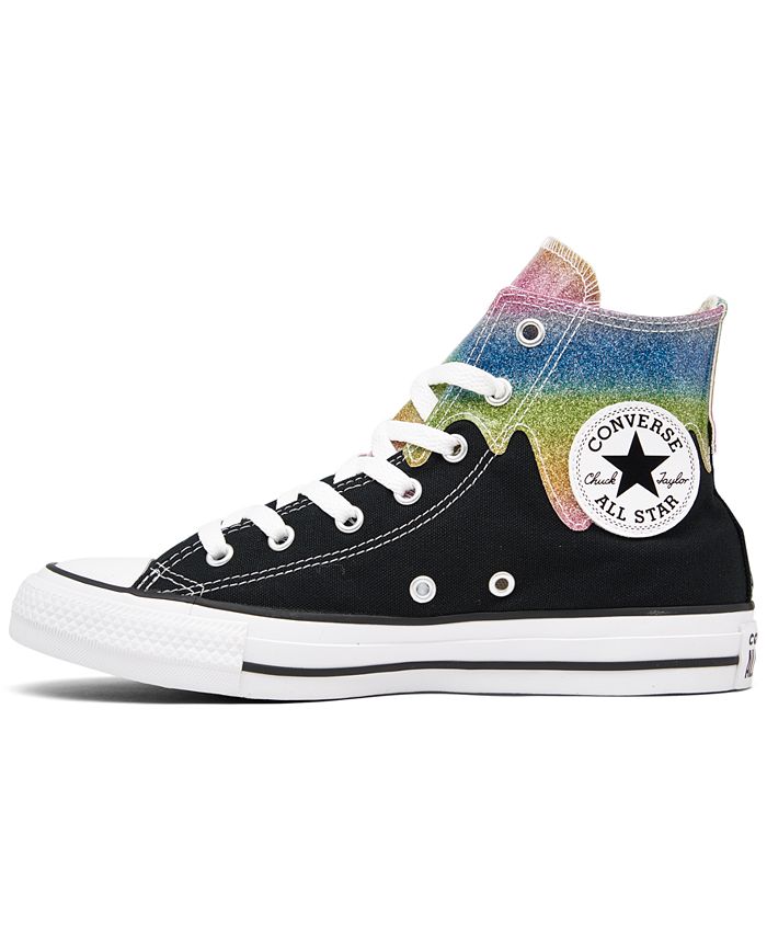 Converse Big Girls Chuck Taylor All Star Glitter Drip High Top Casual
