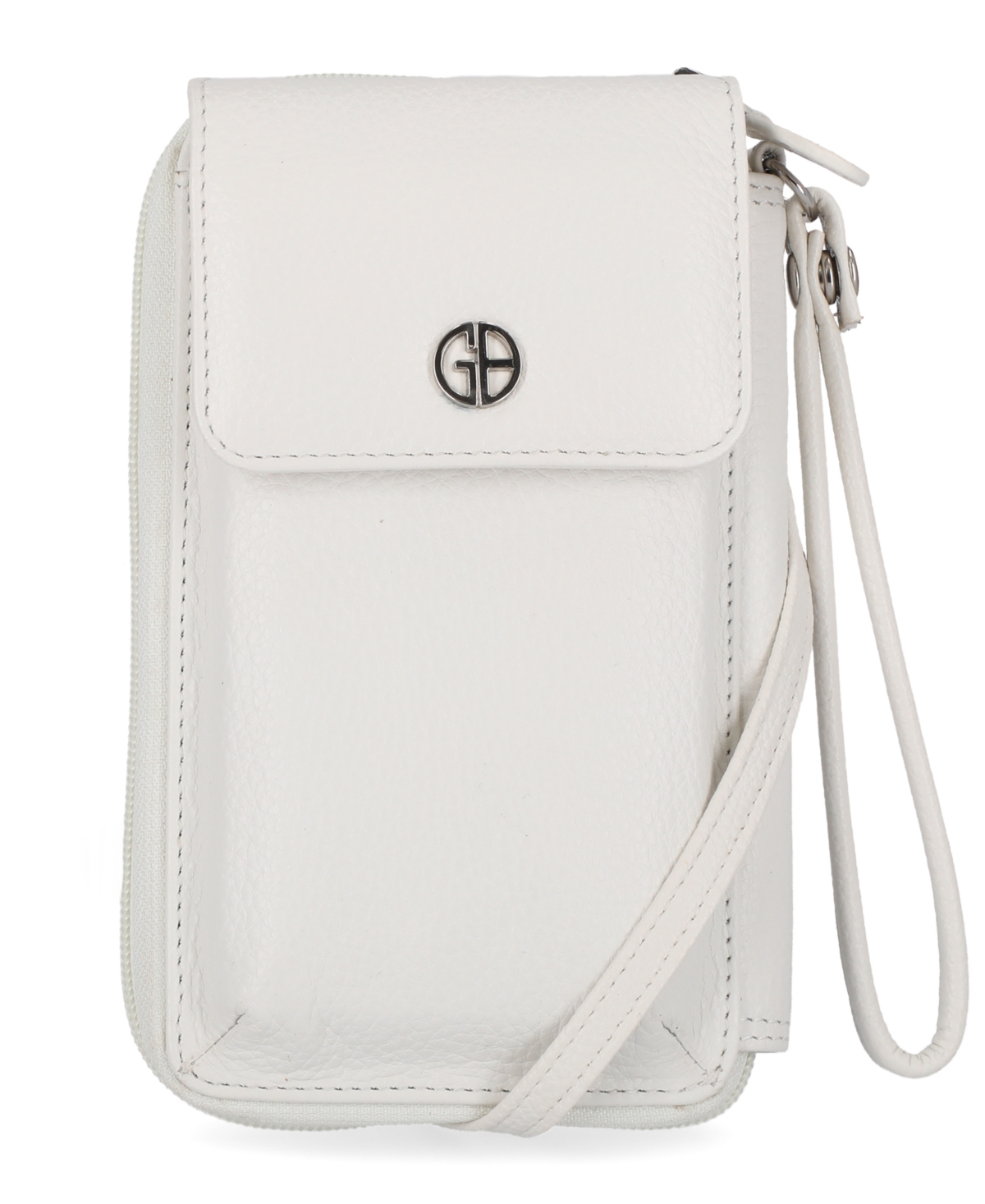 Giani Bernini Softy Leather Tech Crossbody Wallet, Created For Macy's In White