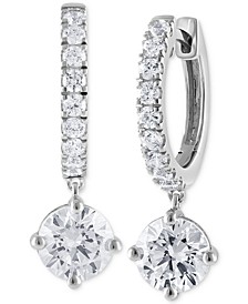 Certified Lab Grown Diamond Dangle Hoop Earrings (3 ct. t.w.) in 14k White Gold