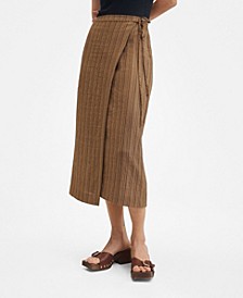 Women's Striped Wrap Skirt