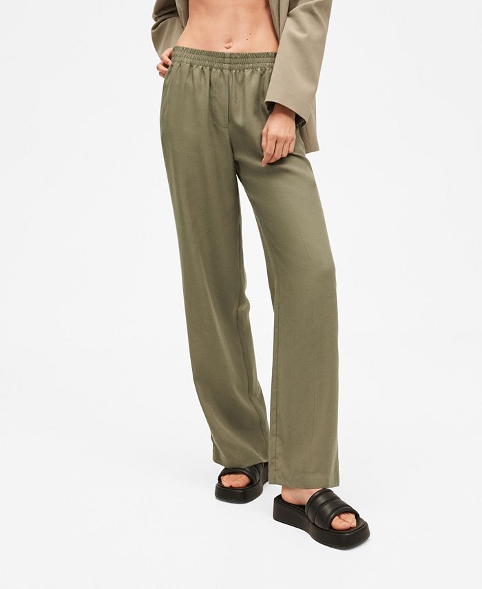 MANGO Women's Straight Lyocell Pants Macy's
