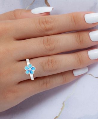 Larimar Flower Ring (1/2 ct. t.w.) in Sterling Silver