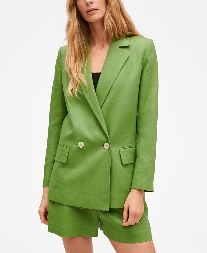 MANGO Women's Linen Blazer Macy's