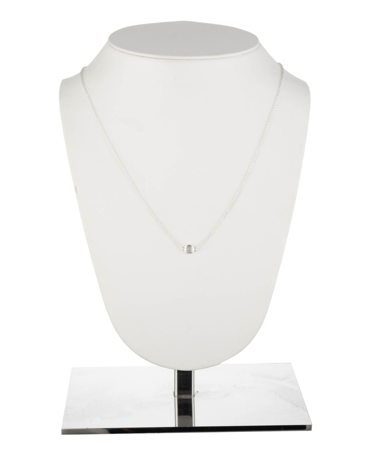 Ralph Lauren Sterling Silver And Cubic Zirconia Pendant Necklace In Sterling Silver