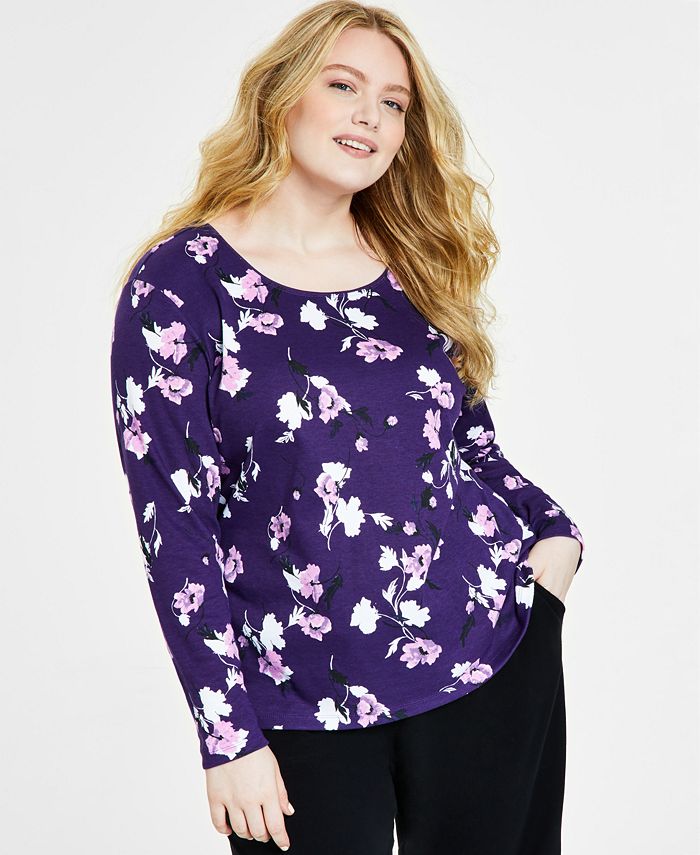 Macy's womens plus size karen scott tops hot sale