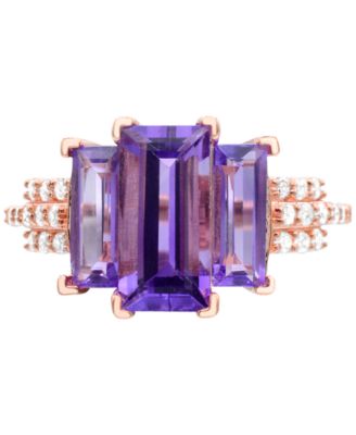 Amethyst (3-1/4 ct. t.w.) & Diamond (1/5 ct. t.w.) in 14k Rose Gold