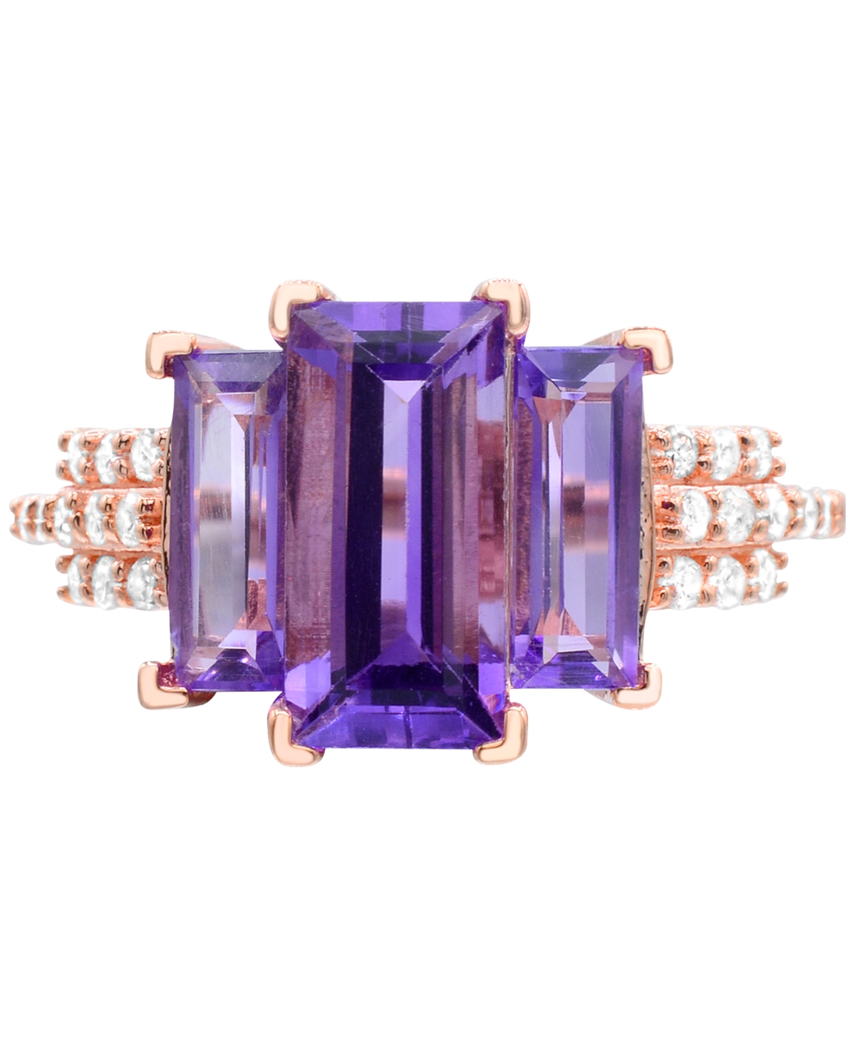 (3-1/4 ct. t.w.) & Diamond (1/5 ct. t.w.) in 14k Rose Gold - Amethyst