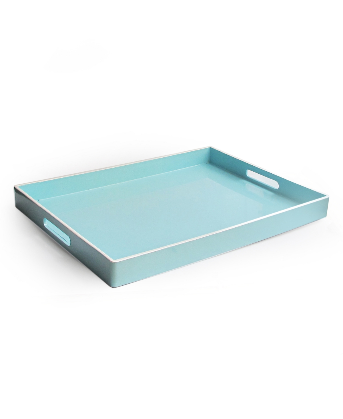 American Atelier Angular Tray With Handles, 14" X 19" In Teal