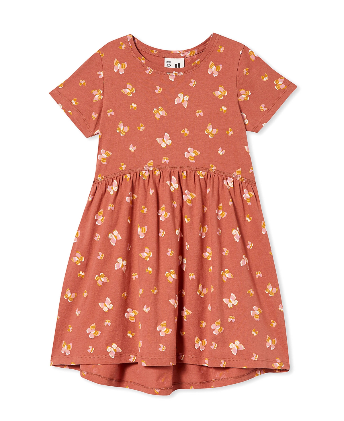 Cotton On Toddler Girls Freya Short Sleeve Dress In Chutney/scattered Butterflies