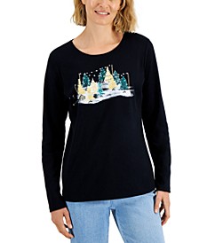 Women's Long-Sleeve Holiday Top, Created for Macy's
