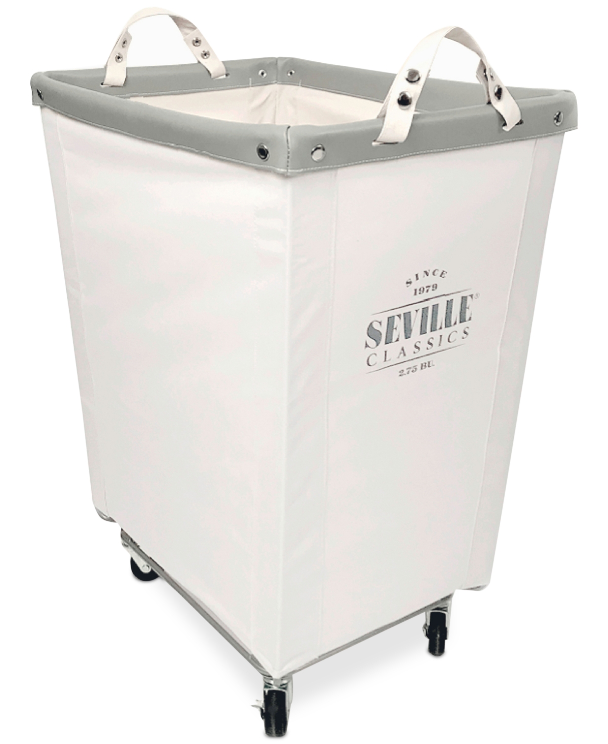 SEVILLE CLASSICS COMMERCIAL GRADE HEAVY-DUTY EXTRA-LARGE CANVAS WHEELED LAUNDRY HAMPER 