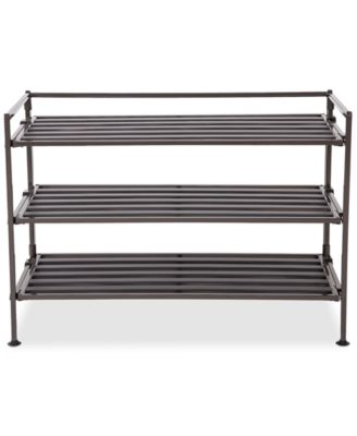 3-Tier Resin Slatted Shoe Rack