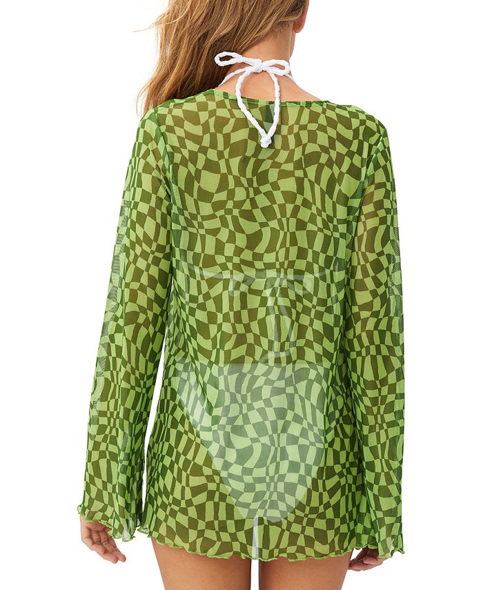 Marina West Swim Pool Day Mesh Tie-Front Cover-Up