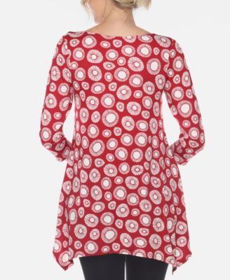 Women's Printed Geometric Circle Tunic Top