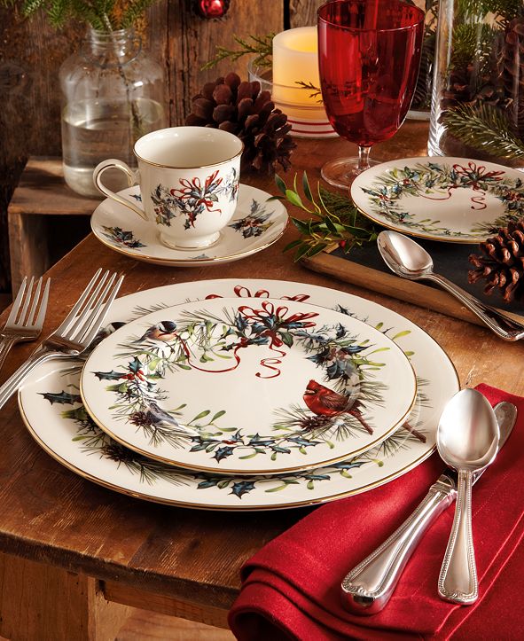 Lenox Winter Greetings 5-Piece Place Setting & Reviews - Home - Macy's