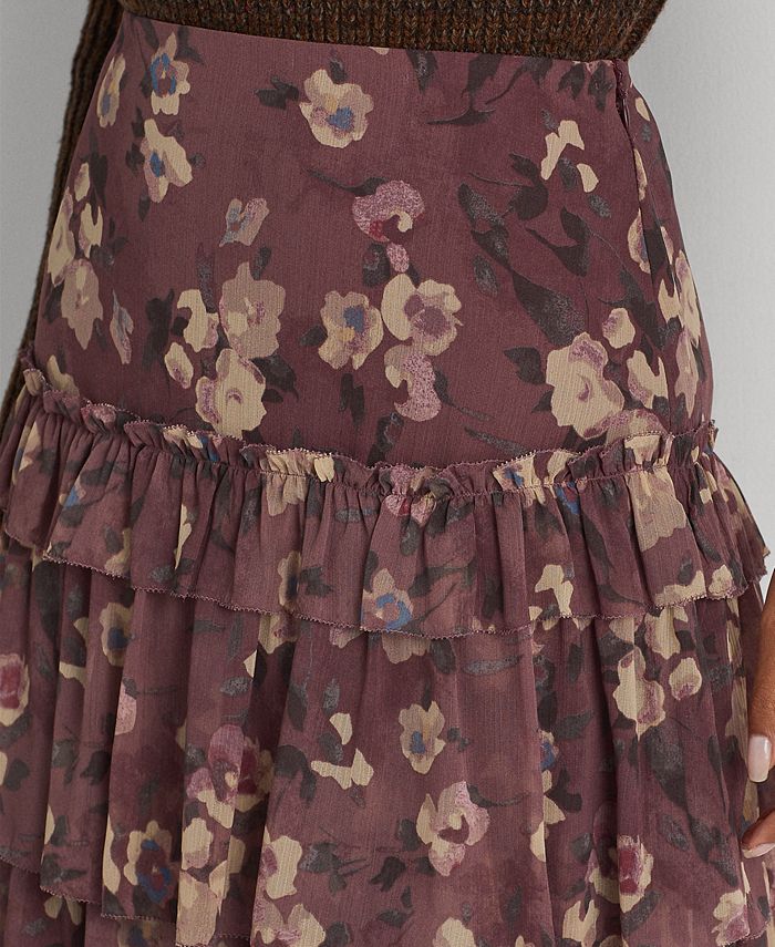 Lauren Ralph Lauren Floral Crinkle Georgette Miniskirt & Reviews ...