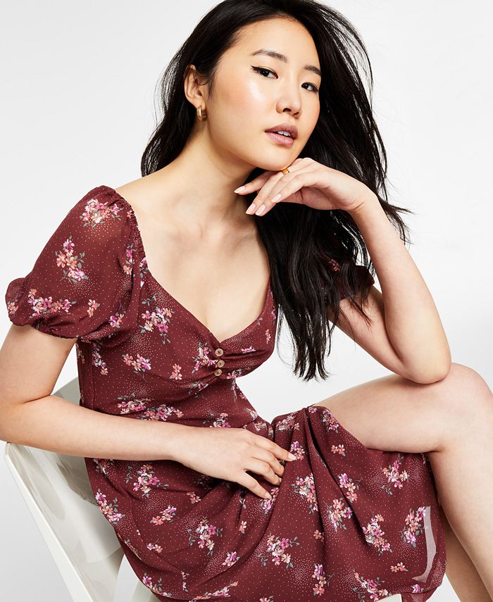 Kit & Sky Juniors' Printed Midi Dress Macy's