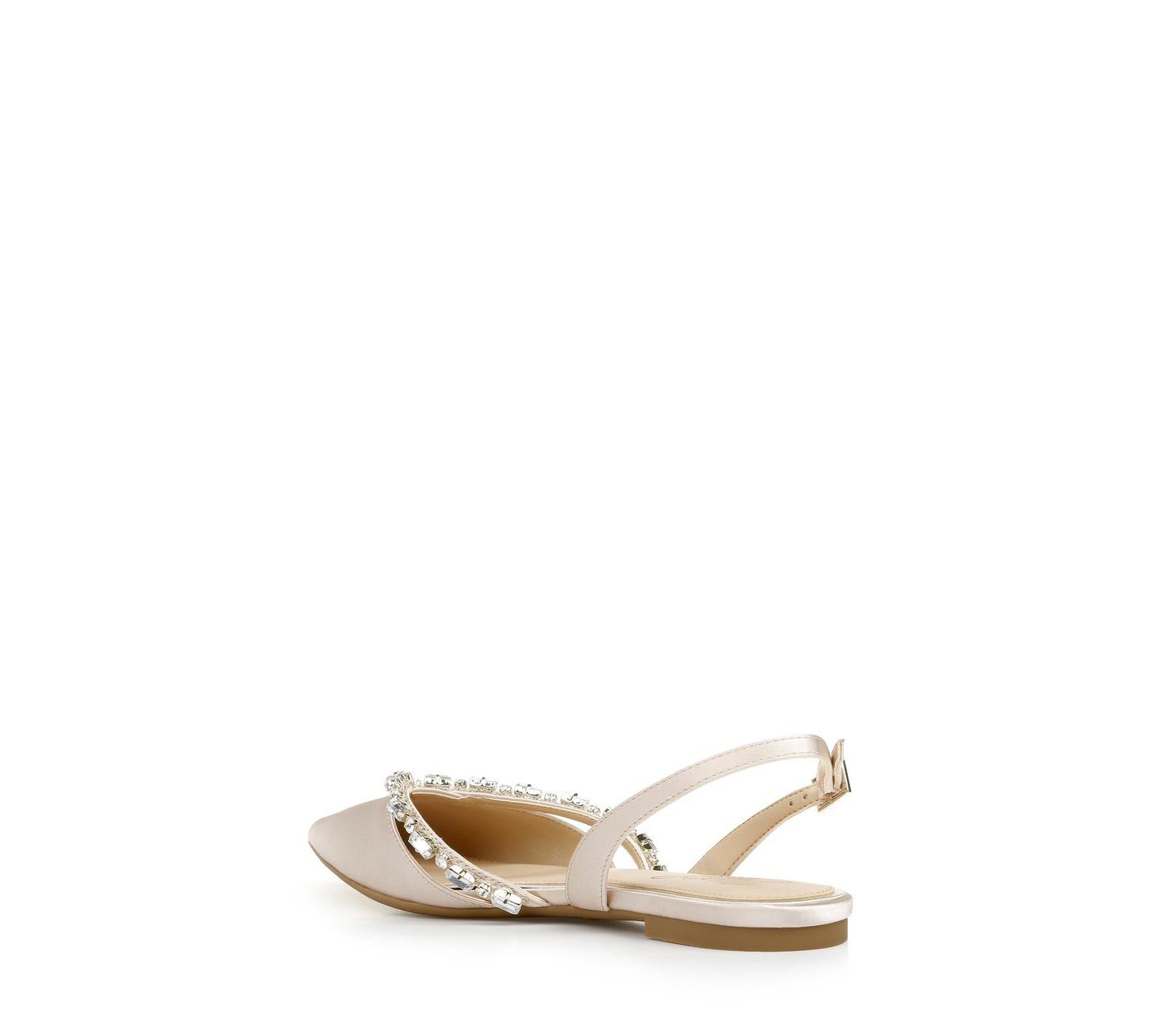 Женские балетки Jewel Badgley Mischka Camden Slingback Pointed Toe Evening Flats, цвет: Шампань атласный — фото 5