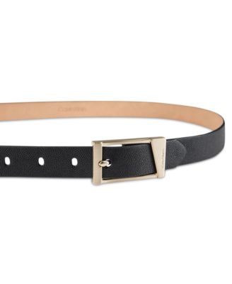 Skinny Geometric Center Bar Buckle Dress Belt