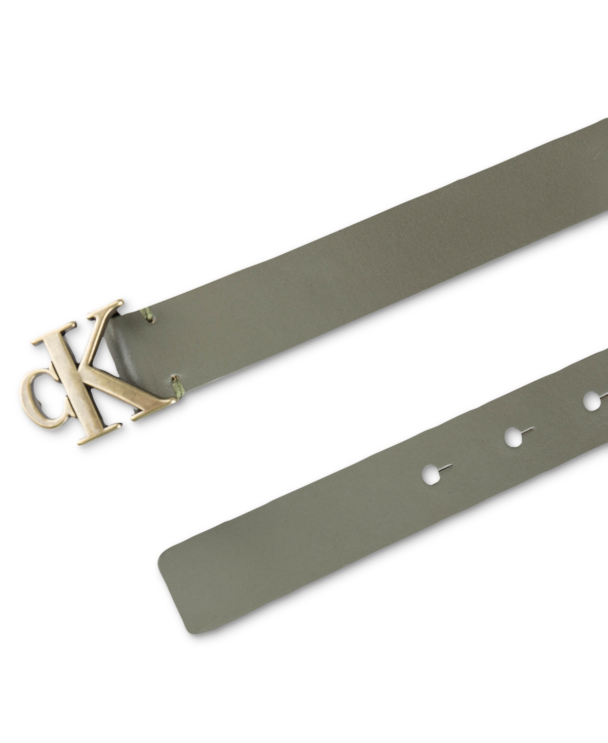 Calvin Klein Women's Ck Monogram Buckle Skinny Belt