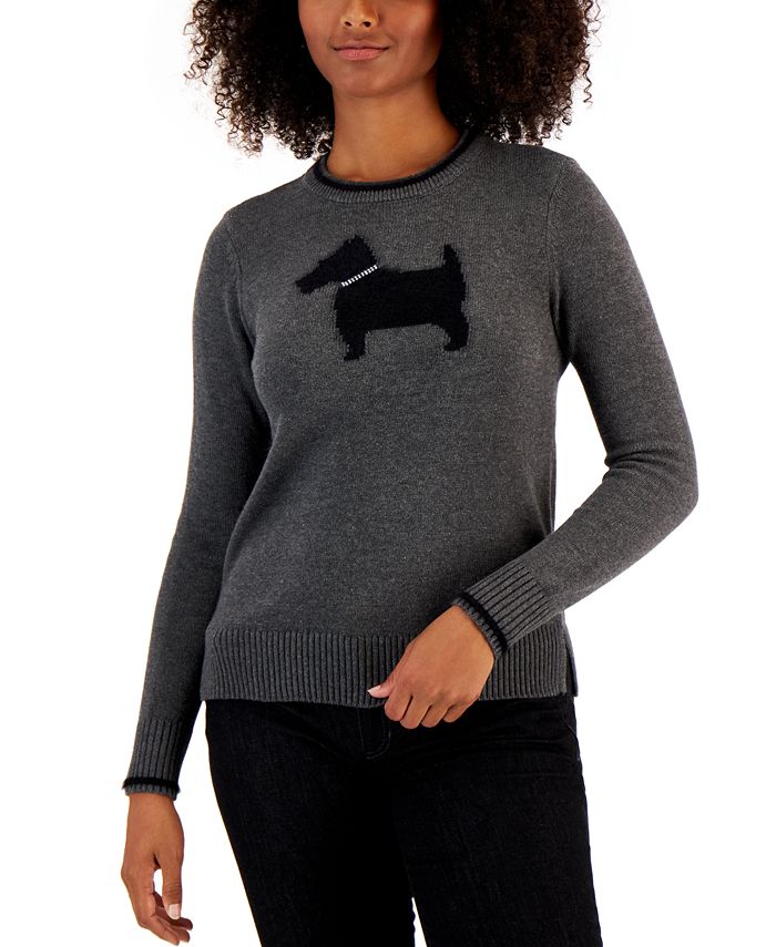 Charter Club Women's Scotty Dog Sweater, Created for Macy's & Reviews ...