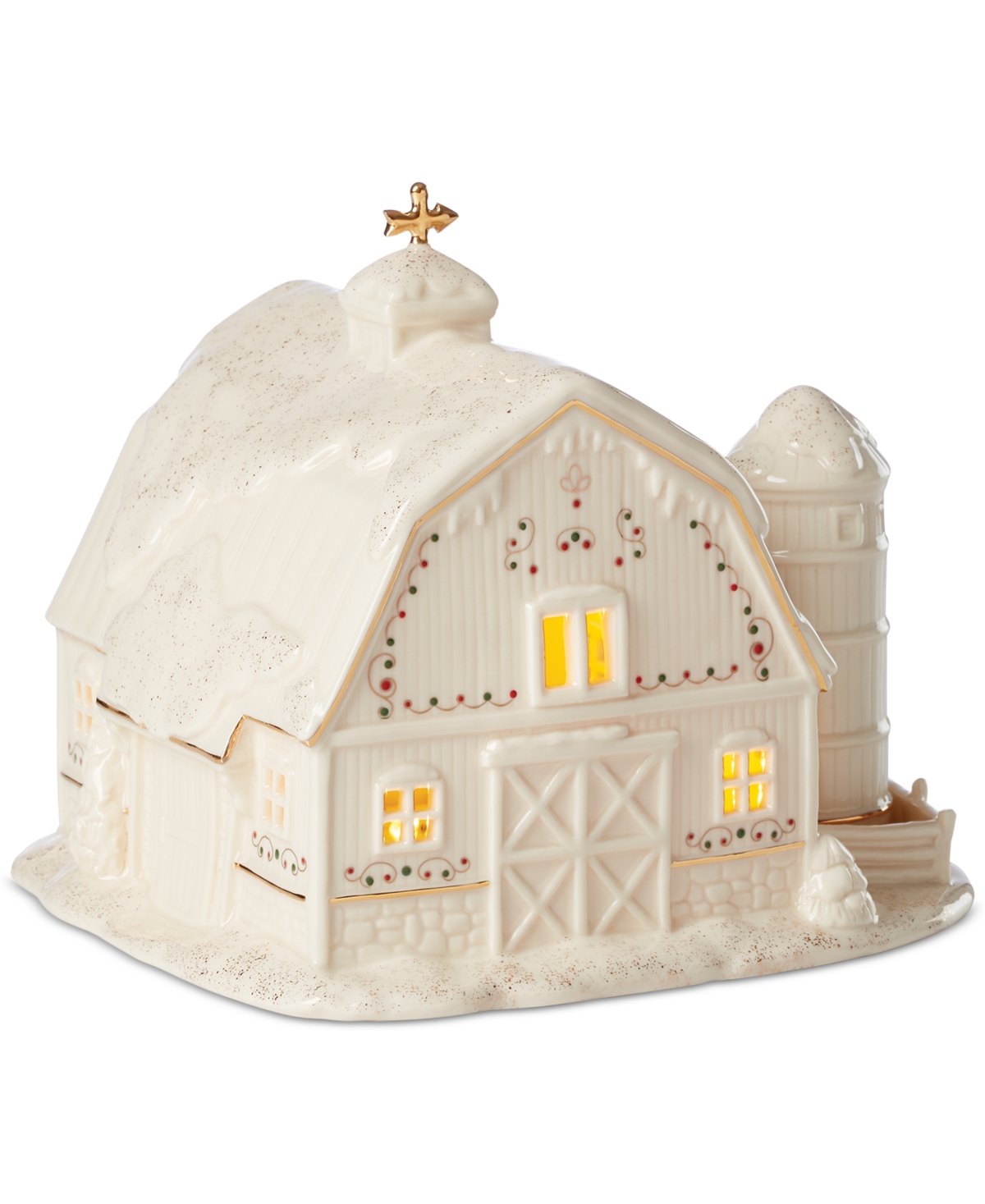Lenox Mistletoe Park Light-Up Barn, Exclusively at Macy's - Multi And Ivory