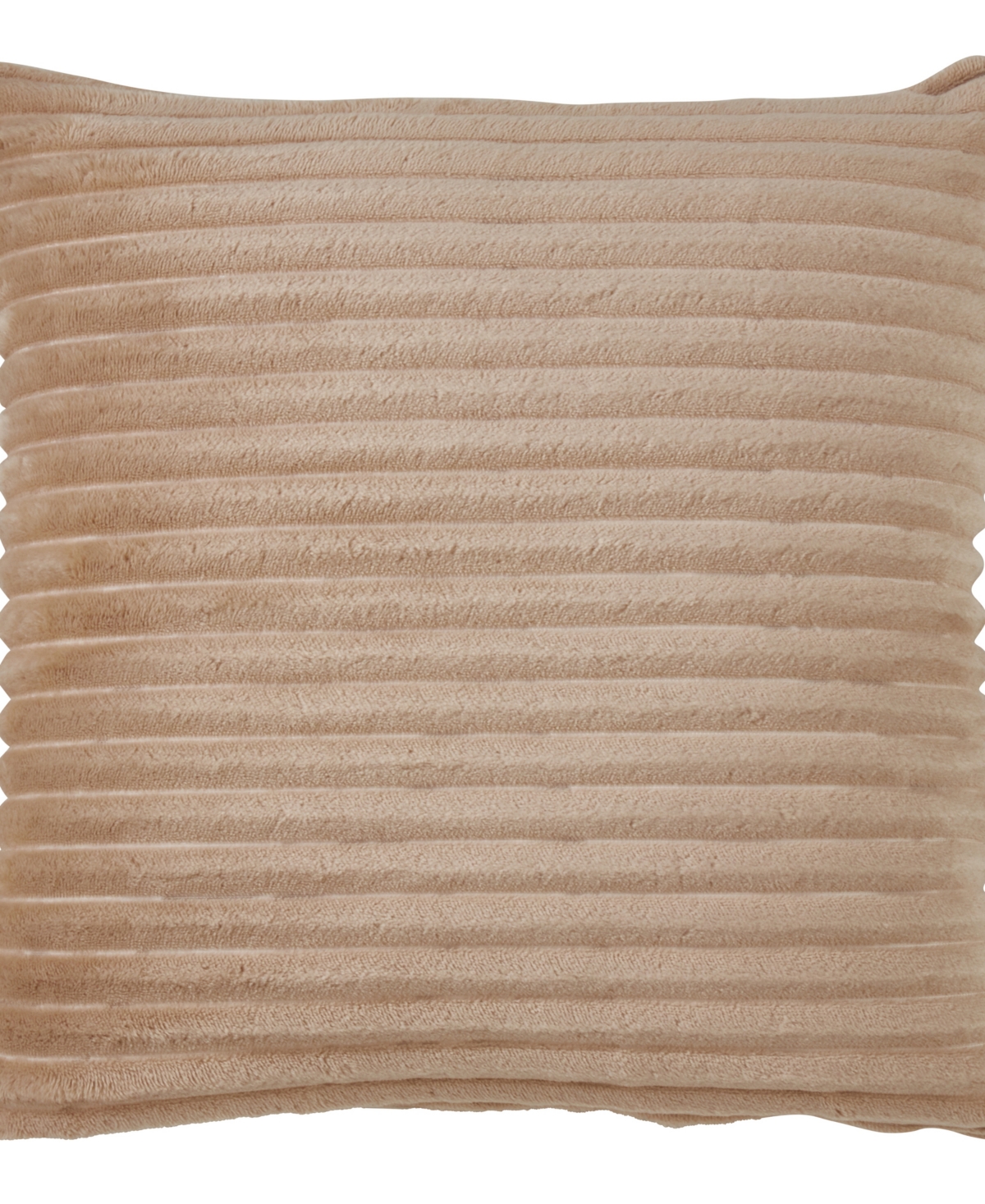 Saro Lifestyle Stripe Faux Fur Decorative Pillow, 18" X 18" In Natural