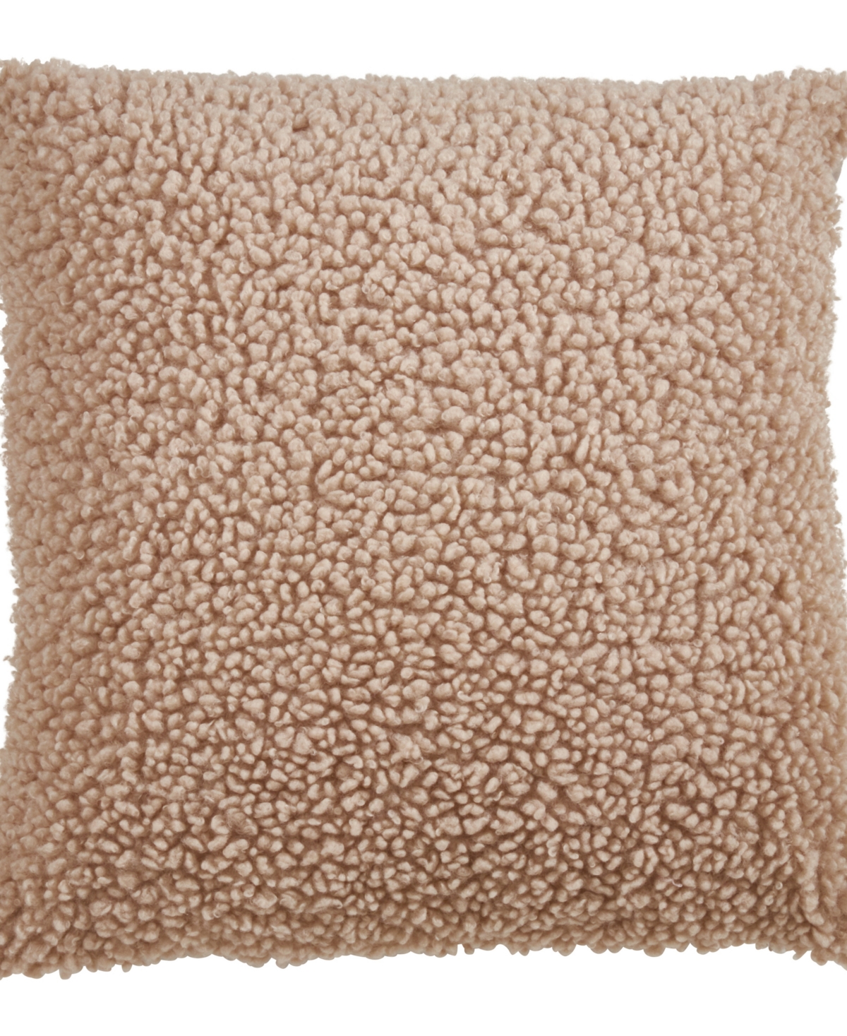 Saro Lifestyle Boucle Faux Fur Decorative Pillow, 18" X 18" In Natural