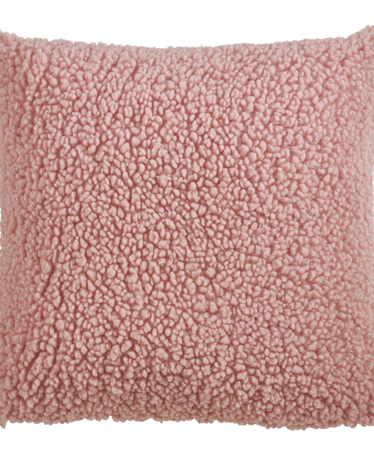 Saro Lifestyle Boucle Faux Fur Decorative Pillow, 18" X 18" In Pink