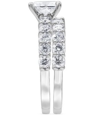 Certified Lab Grown Diamond Cushion Bridal Set (3-3/8 ct. t.w.) in 14k Gold