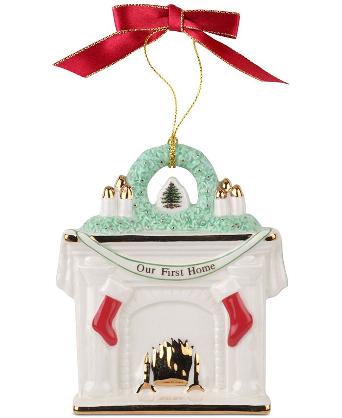 Spode Our First Home Fireplace Ornament 2022 Macy's