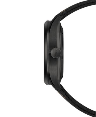 Men's Swiss Automatic Multifort Skeleton Vertigo Black and Orange Fabric Strap Watch 42mm