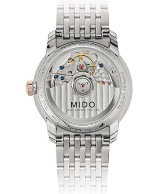 Women's Swiss Automatic Baroncelli III Heritage Diamond (1/10 ct. t.w.) Two Tone Stainless Steel Bracelet Watch 33mm