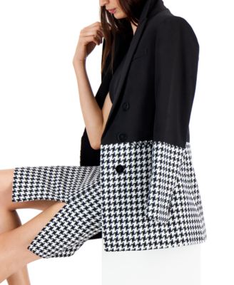 Women's Houndstooth Colorblocked Jacket 